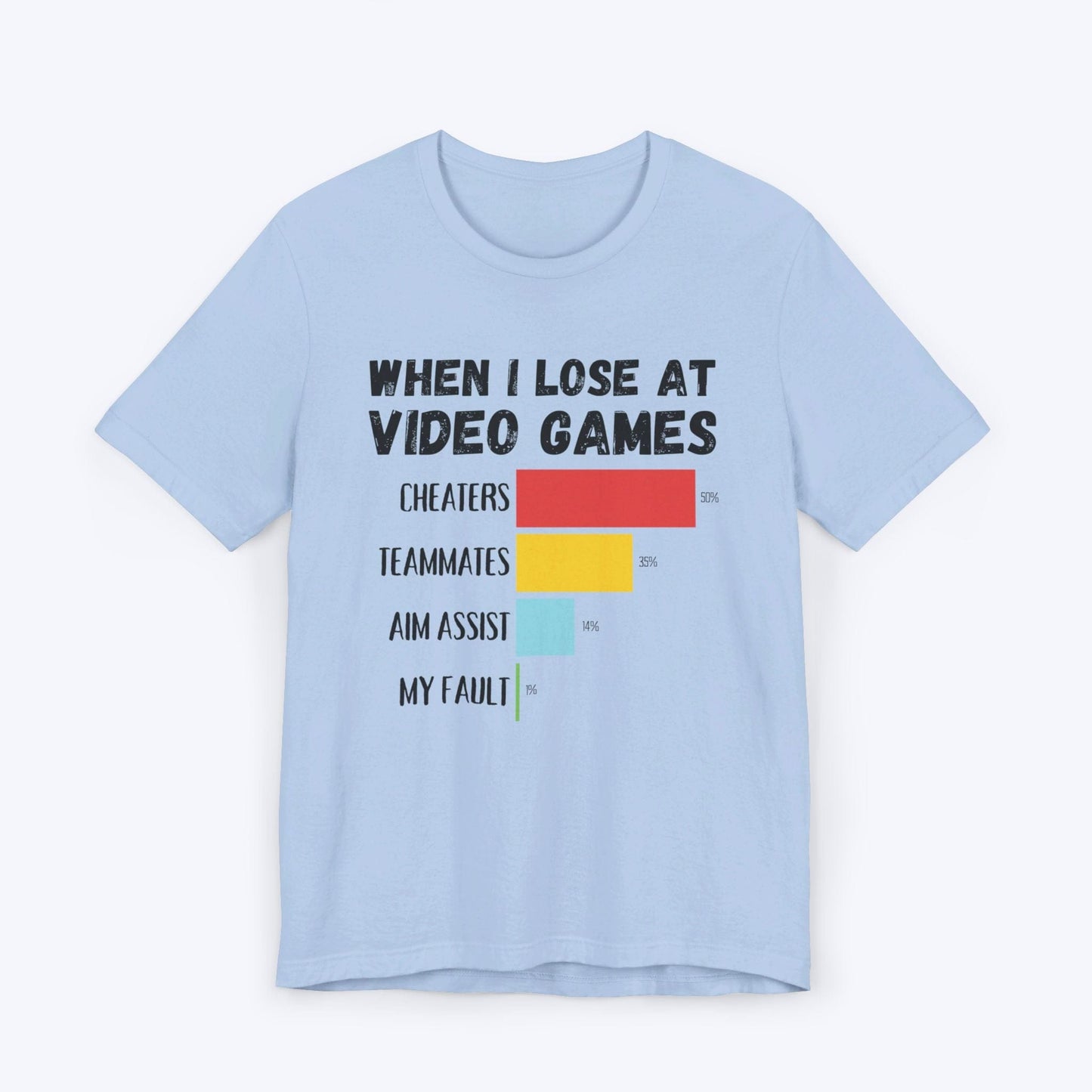 T-Shirt Baby Blue / S When I Lose at Video Games (Unfair Advantage Edition) T-shirt