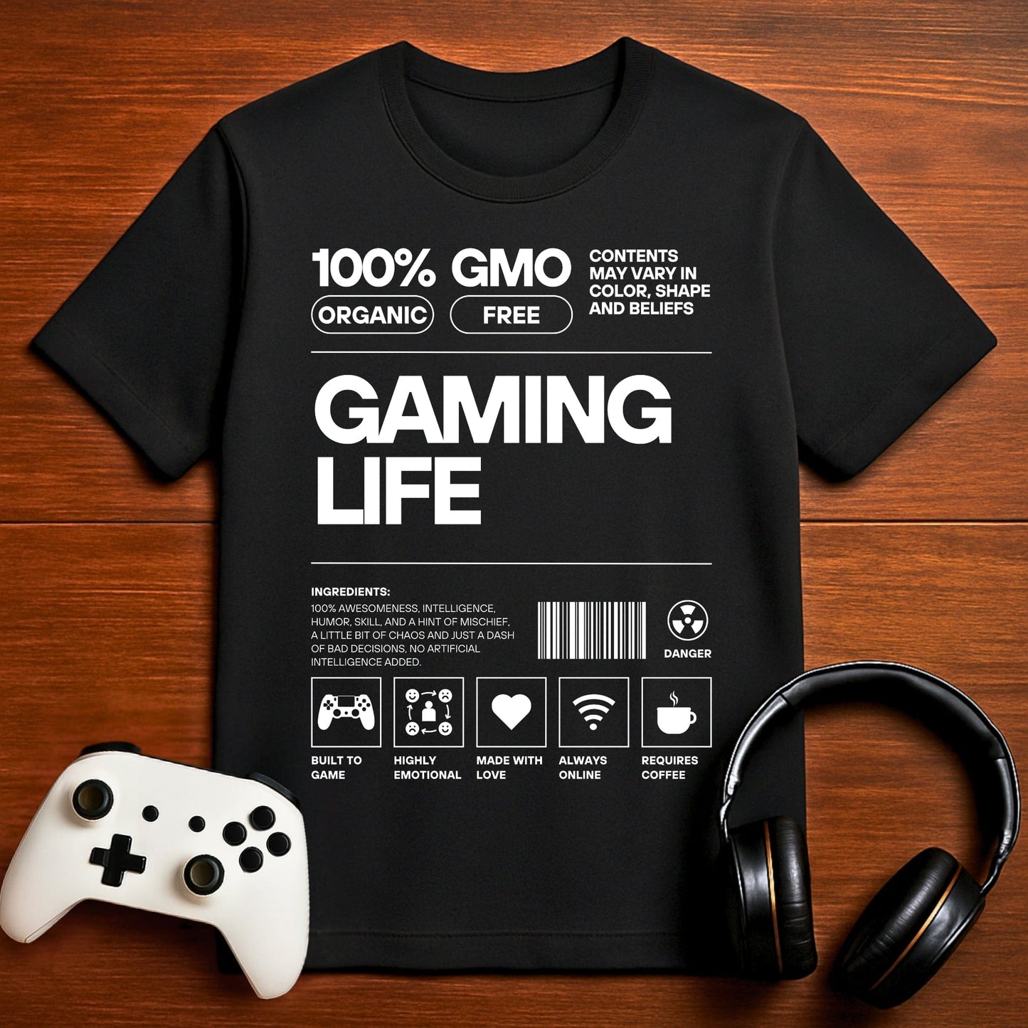 T-Shirt Black / S 100% Organic Gaming T-shirt
