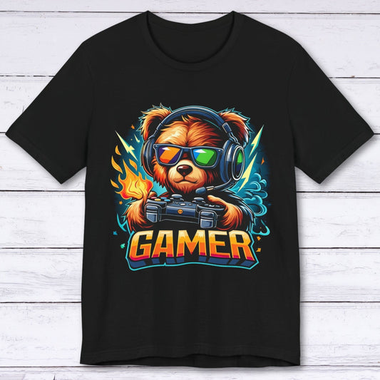 T-Shirt Black / S 3D Firestorm Bear Gamer T-shirt