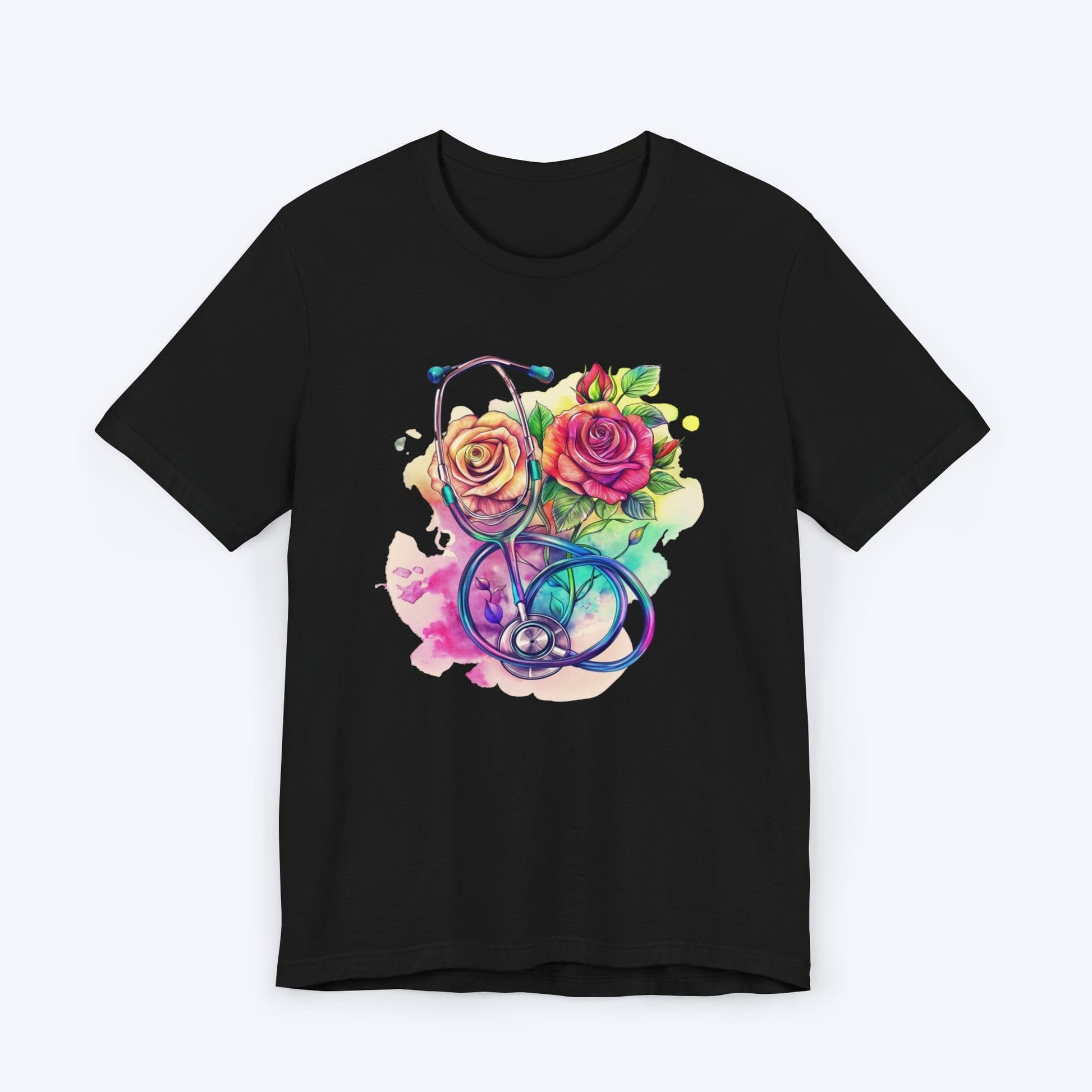 T-Shirt Black / S Abstract Rosy Stethoscope T-shirt