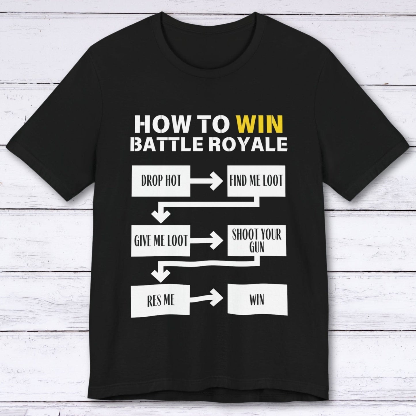 T-Shirt Black / S Battle Royale Basics: Loot, Shoot, Revive! T-shirt