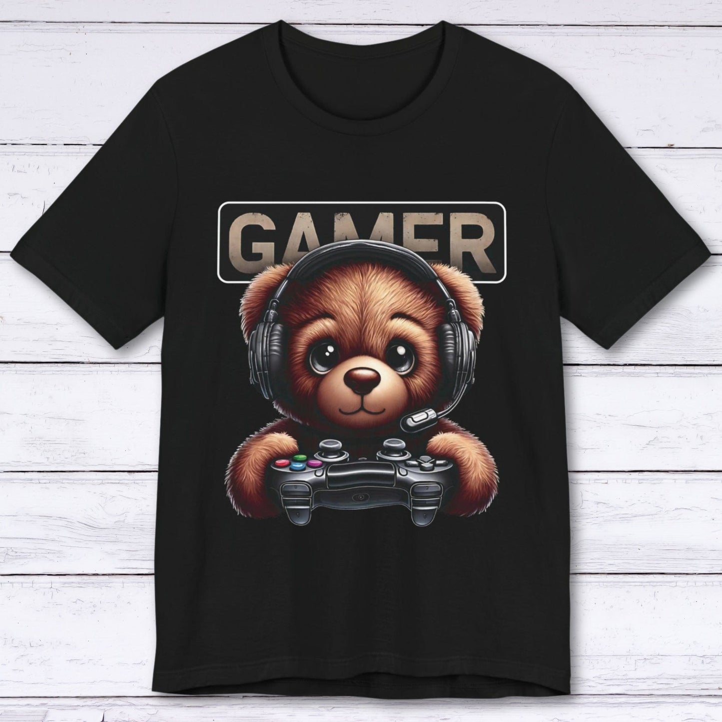 T-Shirt Black / S Bear With Me, I'm Gaming T-shirt