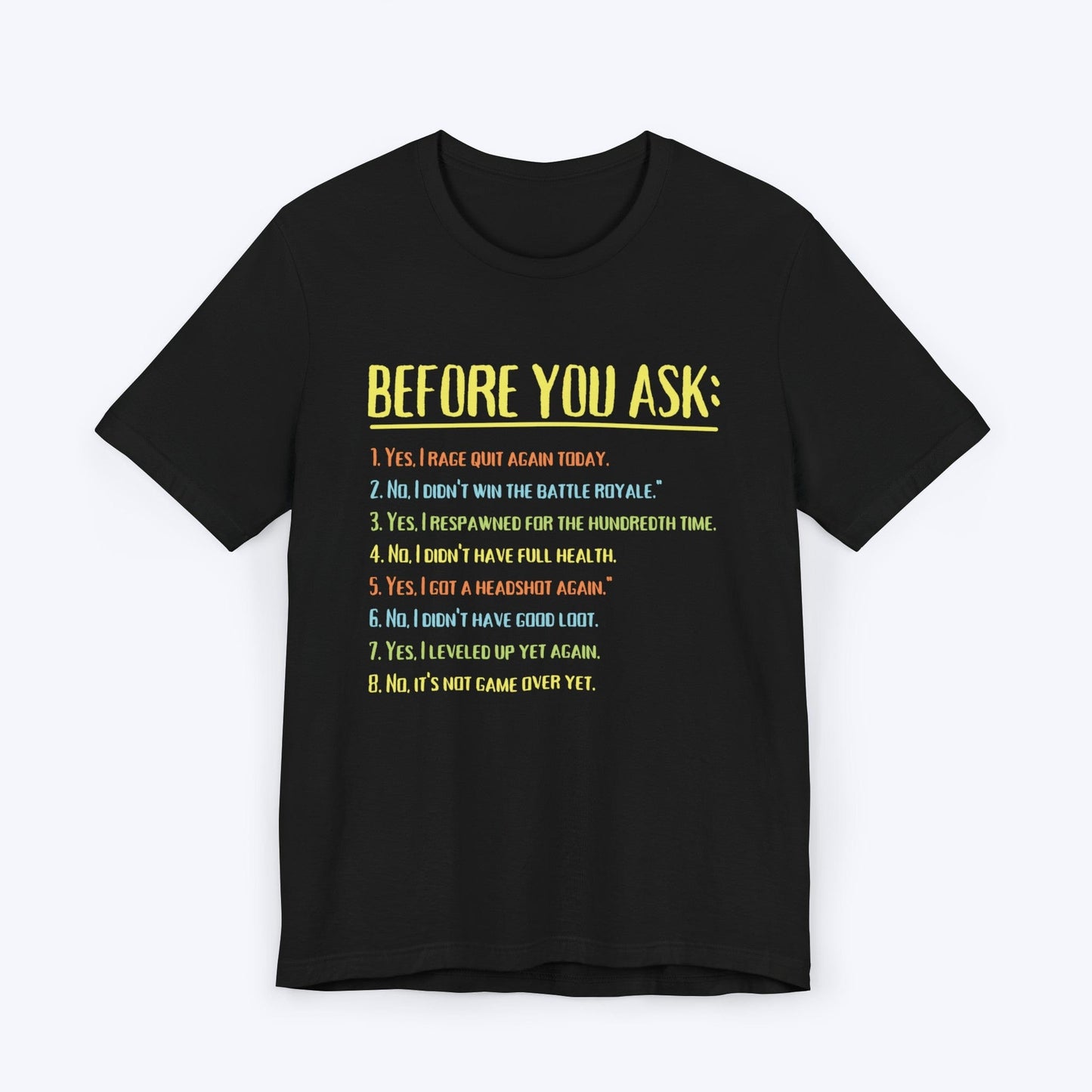 T-Shirt Black / S Before You Ask Gamer T-shirt