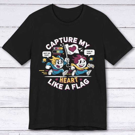 T-Shirt Black / S Capture My Heart Like A Flag T-shirt