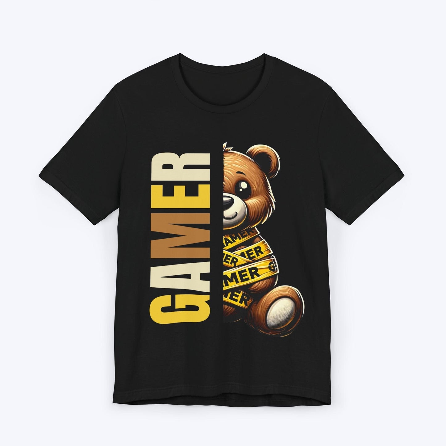 T-Shirt Black / S Caution Gamer Bear T-shirt