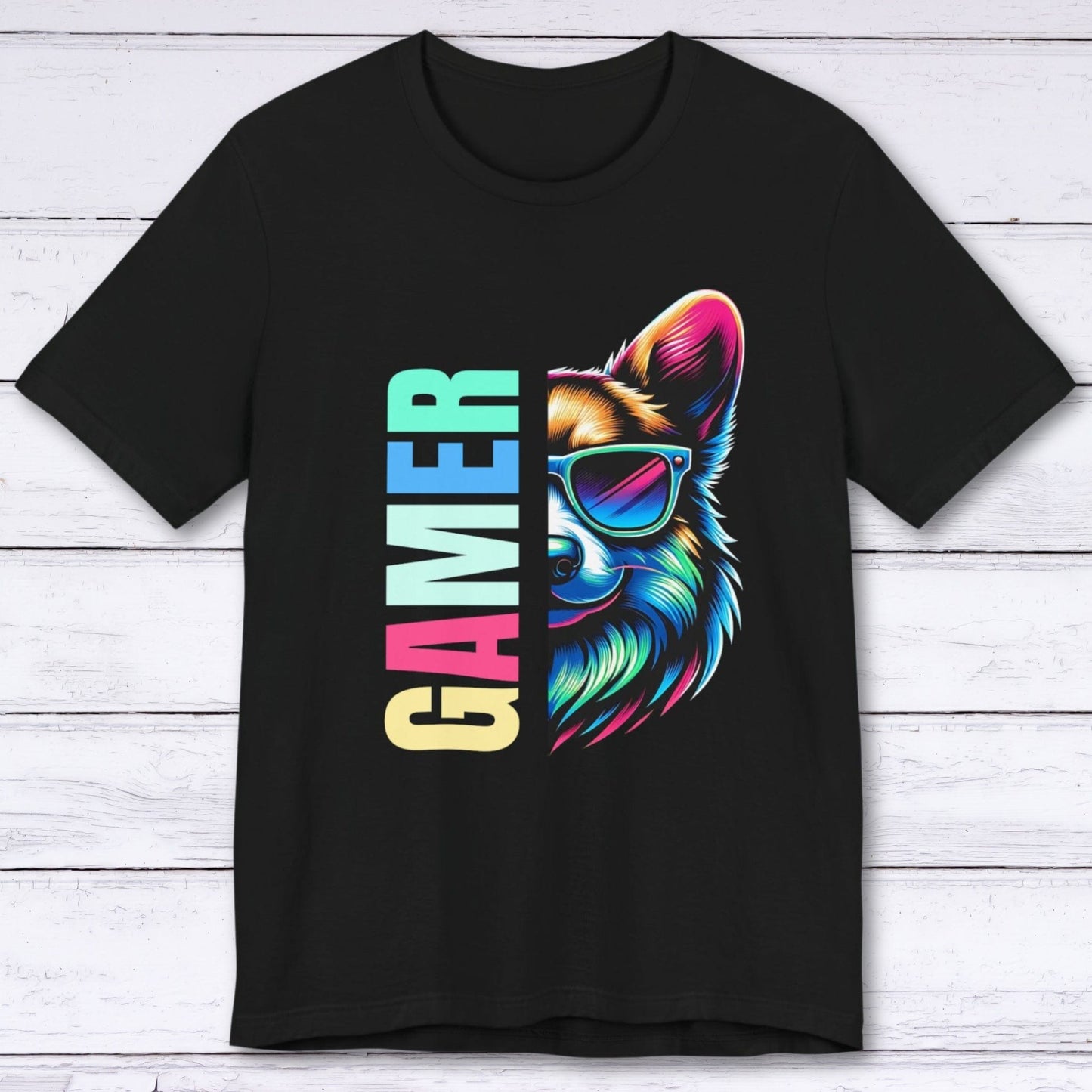 T-Shirt Black / S Chill Corgi Summer Gamer T-shirt