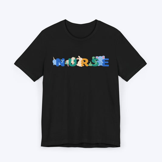 T-Shirt Black / S Cute Animals Nurse T-shirt
