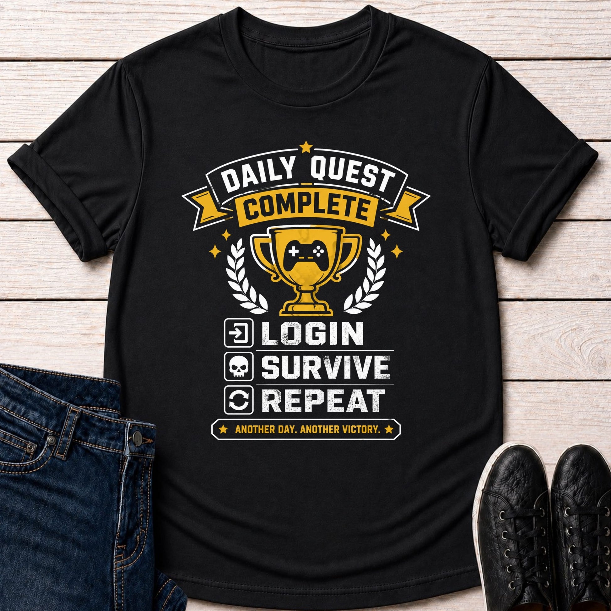 T-Shirt Black / S Daily Quest Complete T-shirt