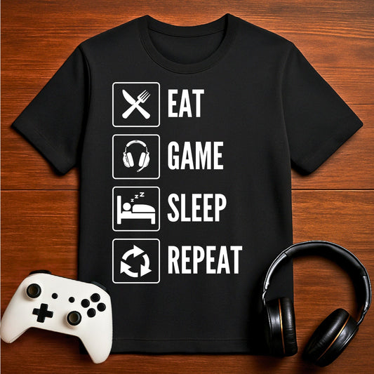T-Shirt Black / S Eat, Game, Sleep, Repeat T-shirt