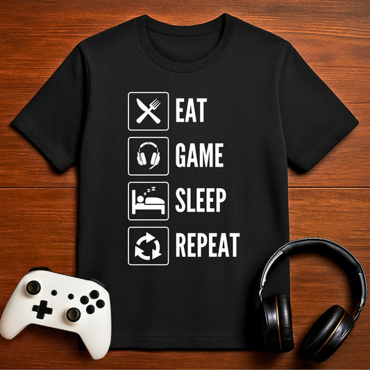 T-Shirt Black / S Eat, Game, Sleep, Repeat T-shirt