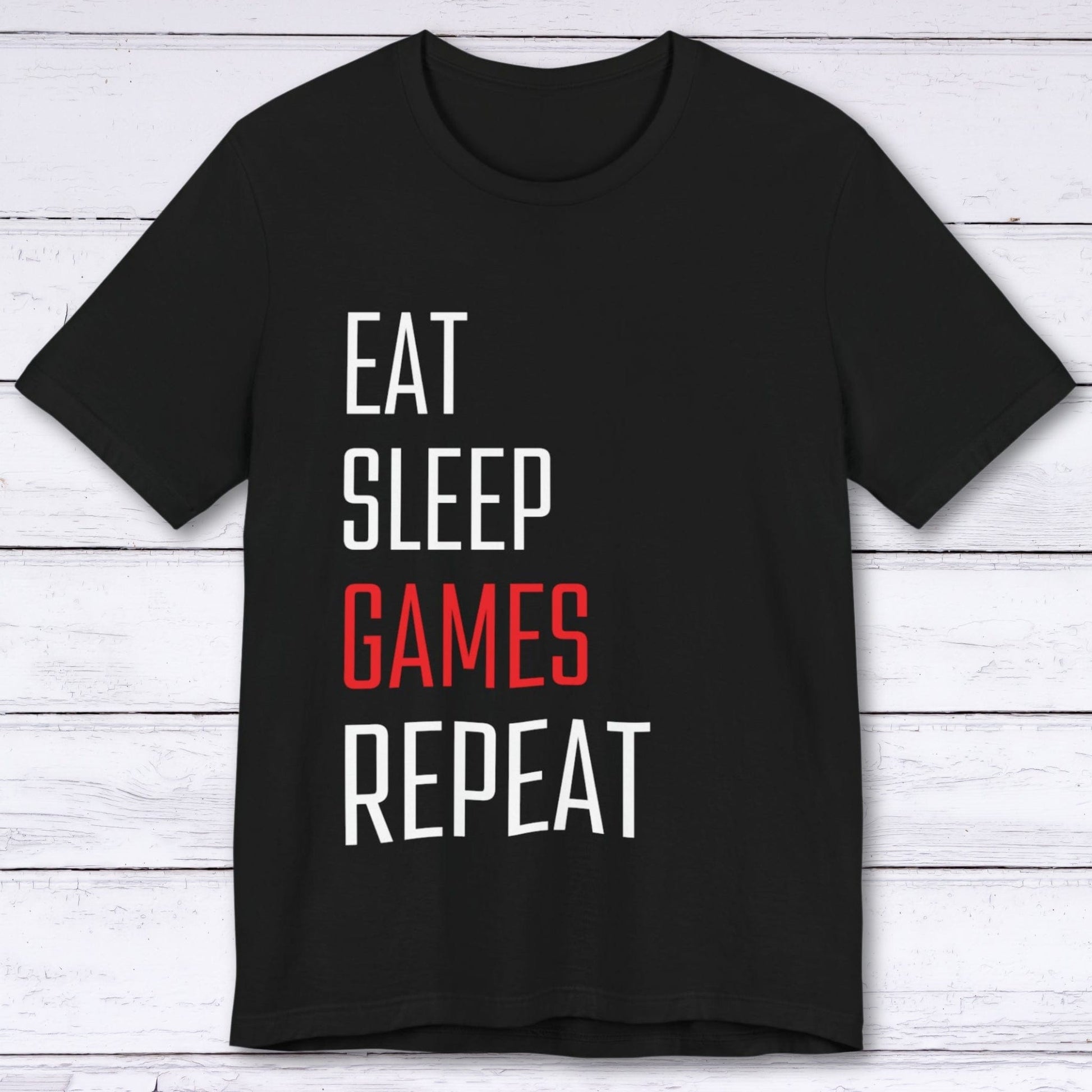 T-Shirt Black / S Eat Sleep Games Repeat T-shirt