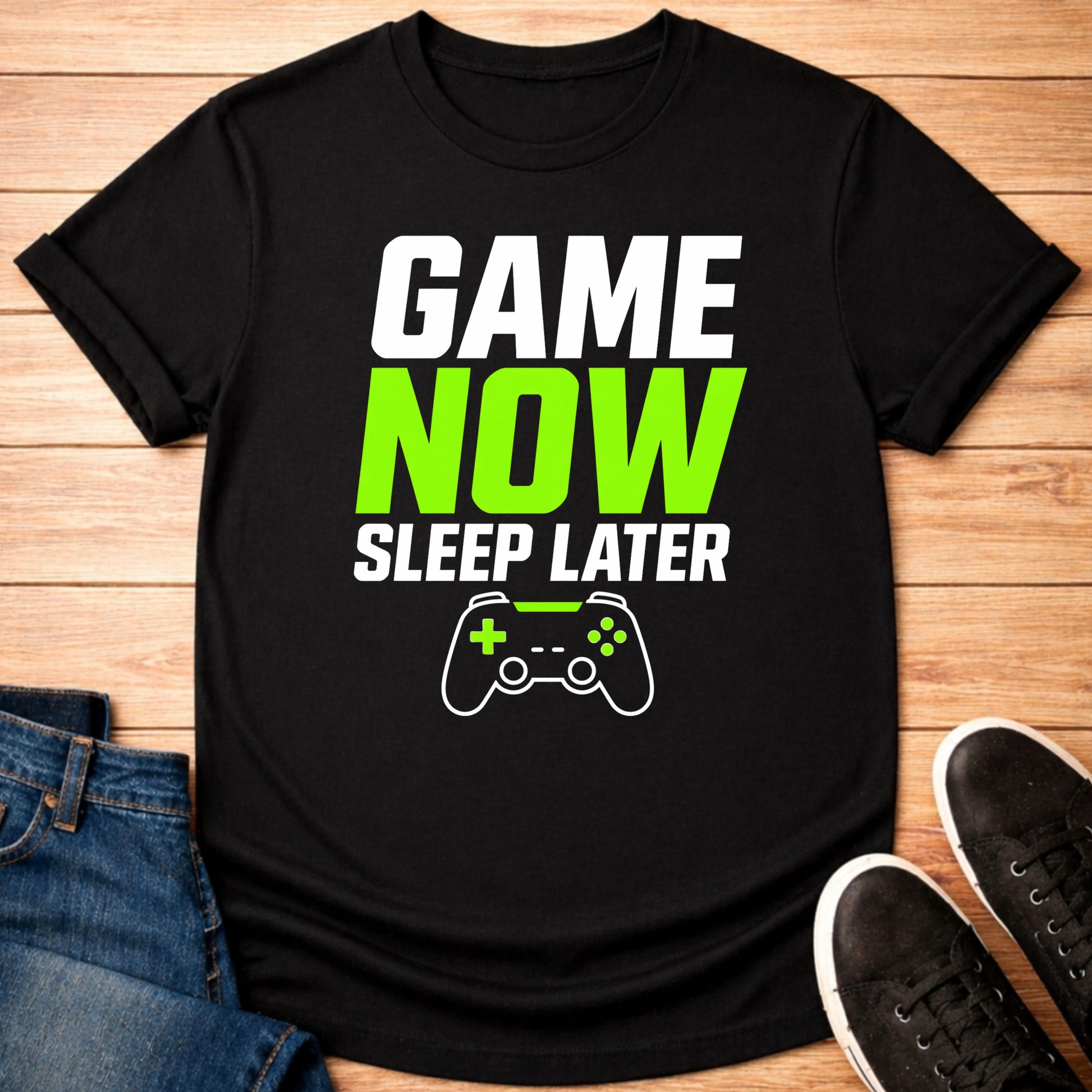 T-Shirt Black / S Game Now Later T-shirt