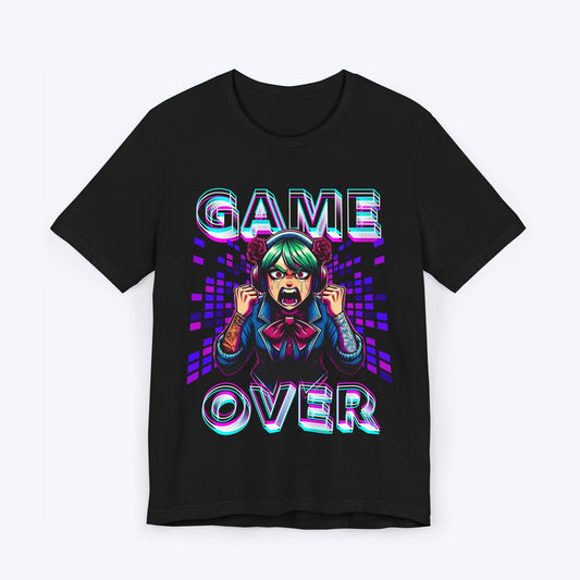 T-Shirt Black / S Game Over - Anime Girl T-shirt