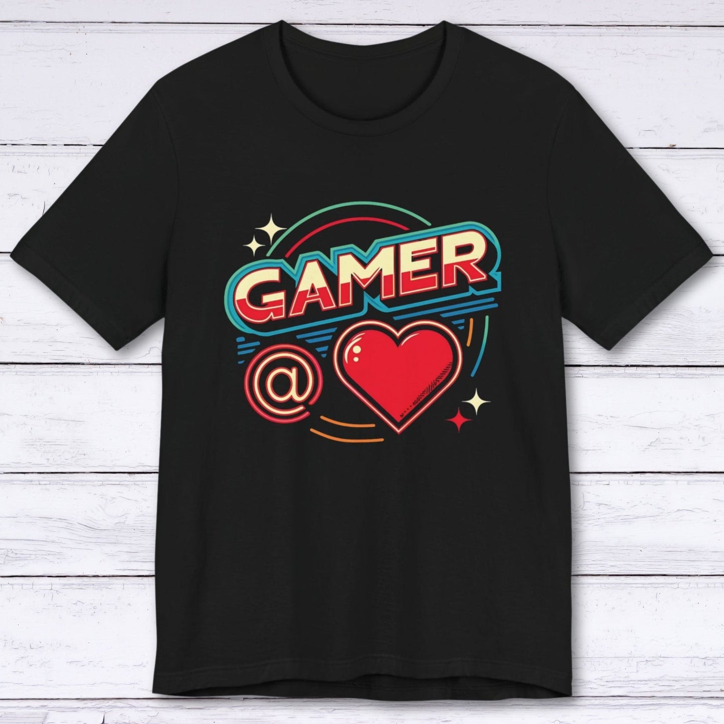 T-Shirt Black / S Gamer at Heart - Retro T-shirt