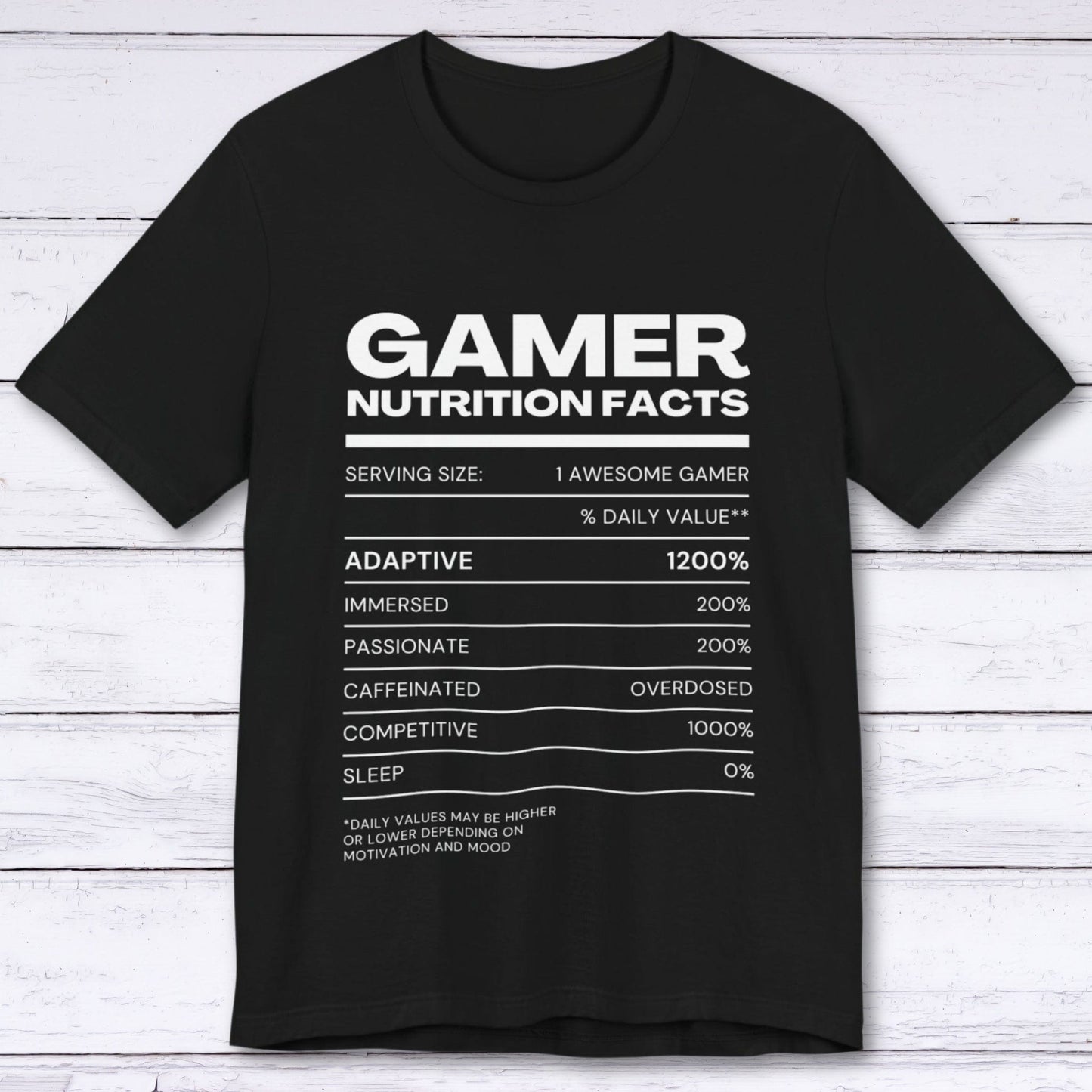 T-Shirt Black / S Gamer Nutrition Facts T-shirt