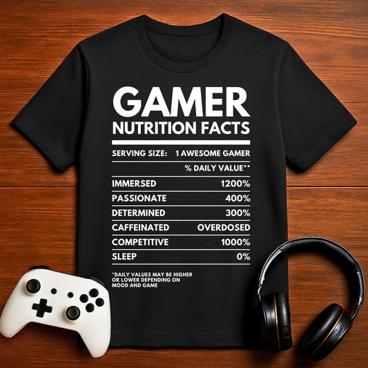 T-Shirt Black / S Gamer Nutrition Label T-shirt