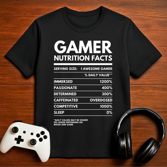 T-Shirt Black / S Gamer Nutrition Label T-shirt