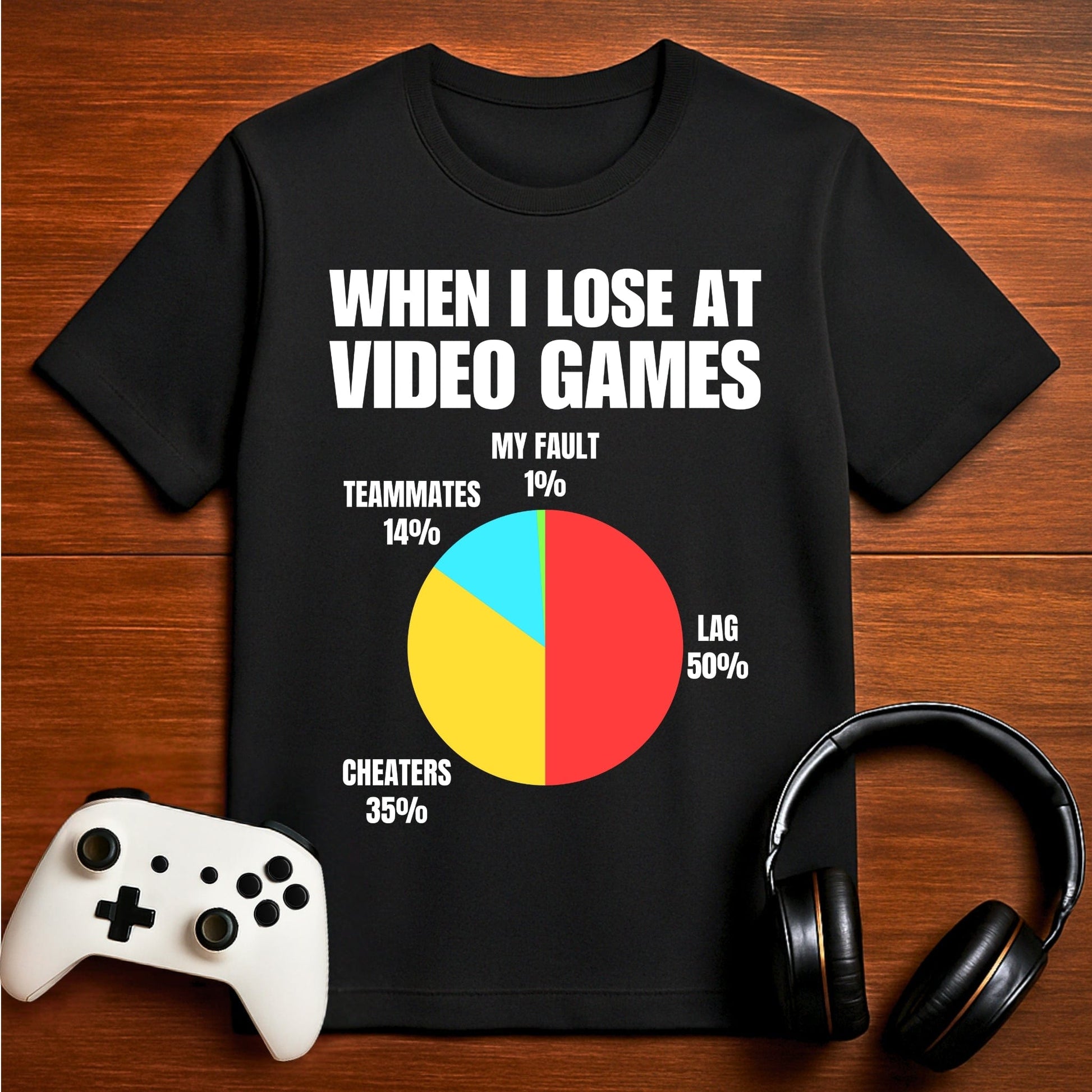 T-Shirt Black / S Gamers Excuse Pie Chart T-shirt