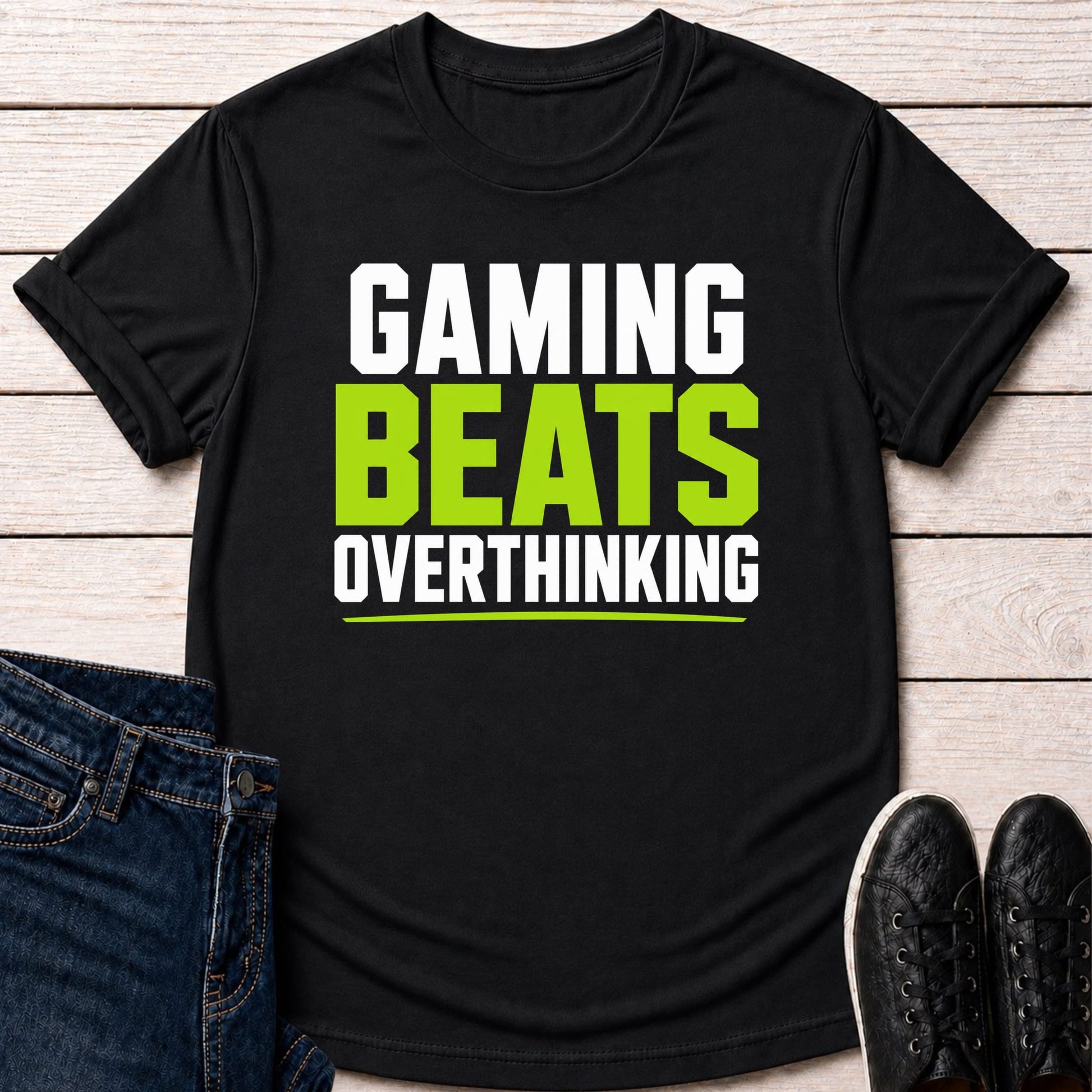 T-Shirt Black / S Gaming Beats Overthinking T-shirt