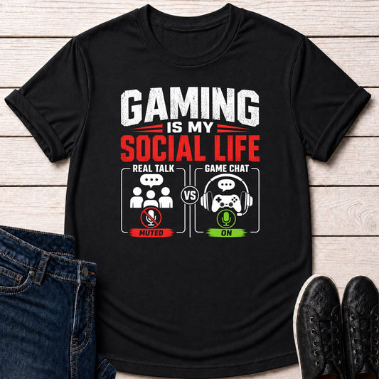 T-Shirt Black / S Gaming Keeps Me Social T-shirt