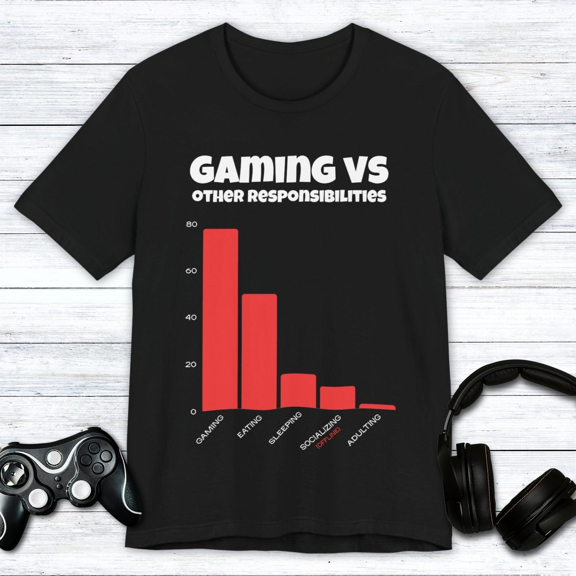 T-Shirt Black / S Gaming vs Other Responsibilities T-shirt