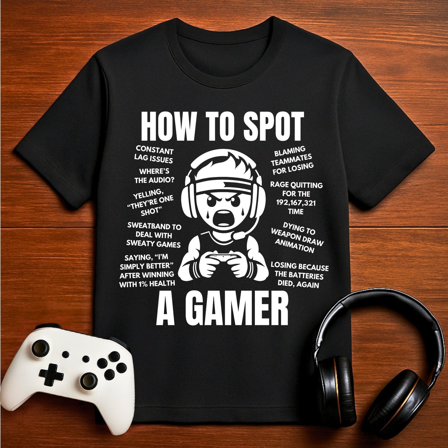 T-Shirt Black / S How to Spot a Gamer T-shirt