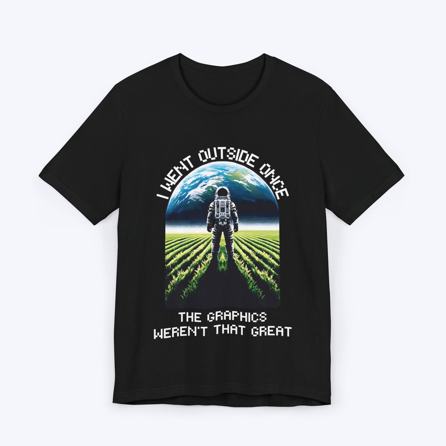 T-Shirt Black / S I Went Outside Once (Green Field) T-shirt