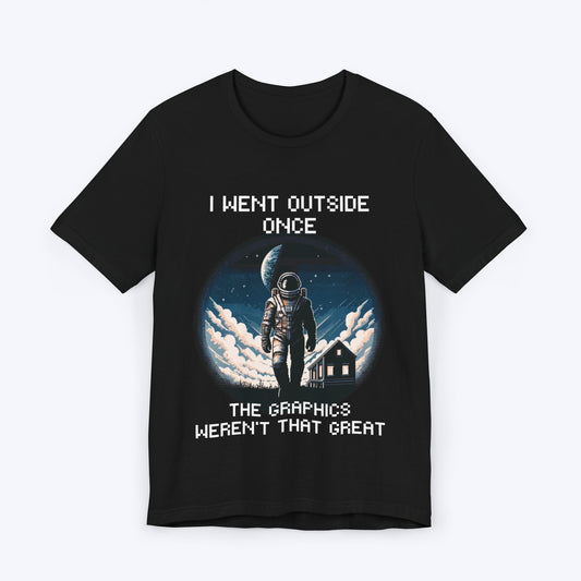 T-Shirt Black / S I Went Outside Once {pixelated} T-shirt