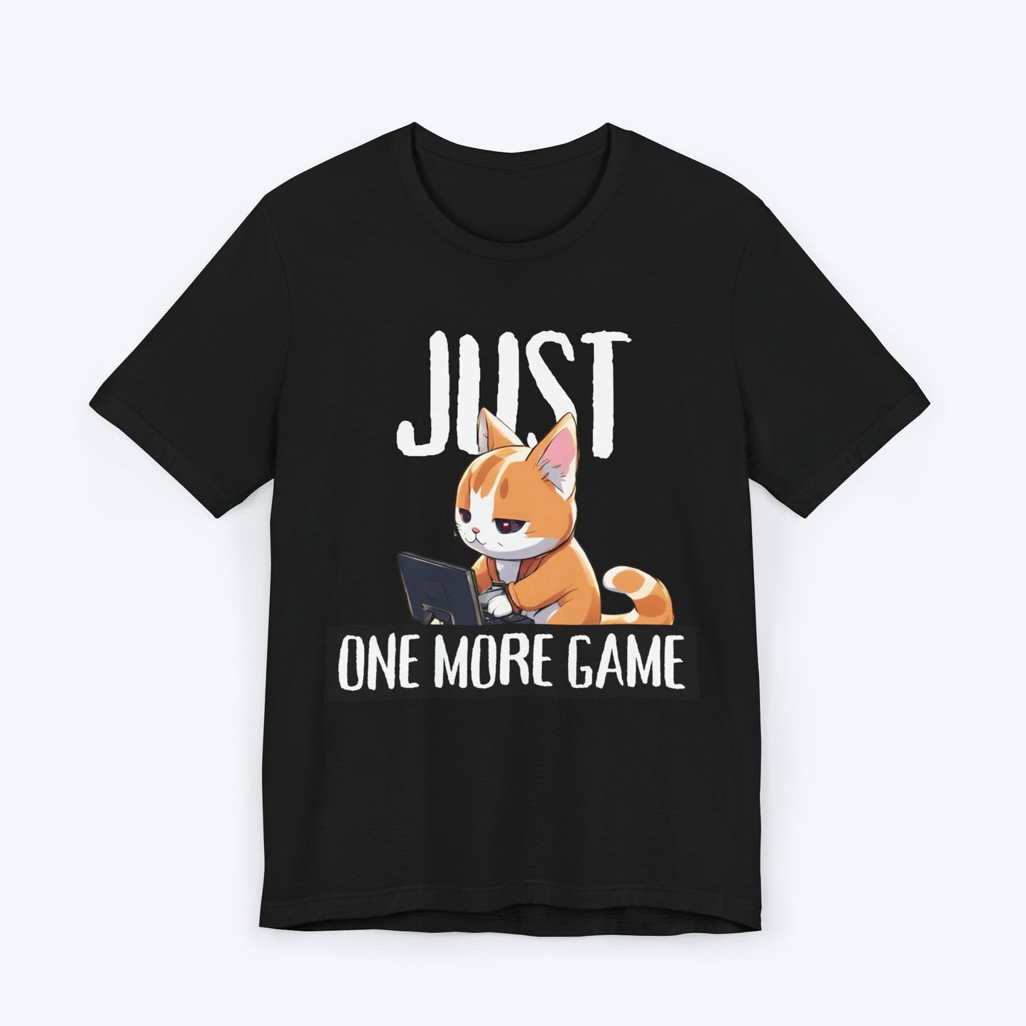 T-Shirt Black / S Just One More Game: Anime Cat T-shirt