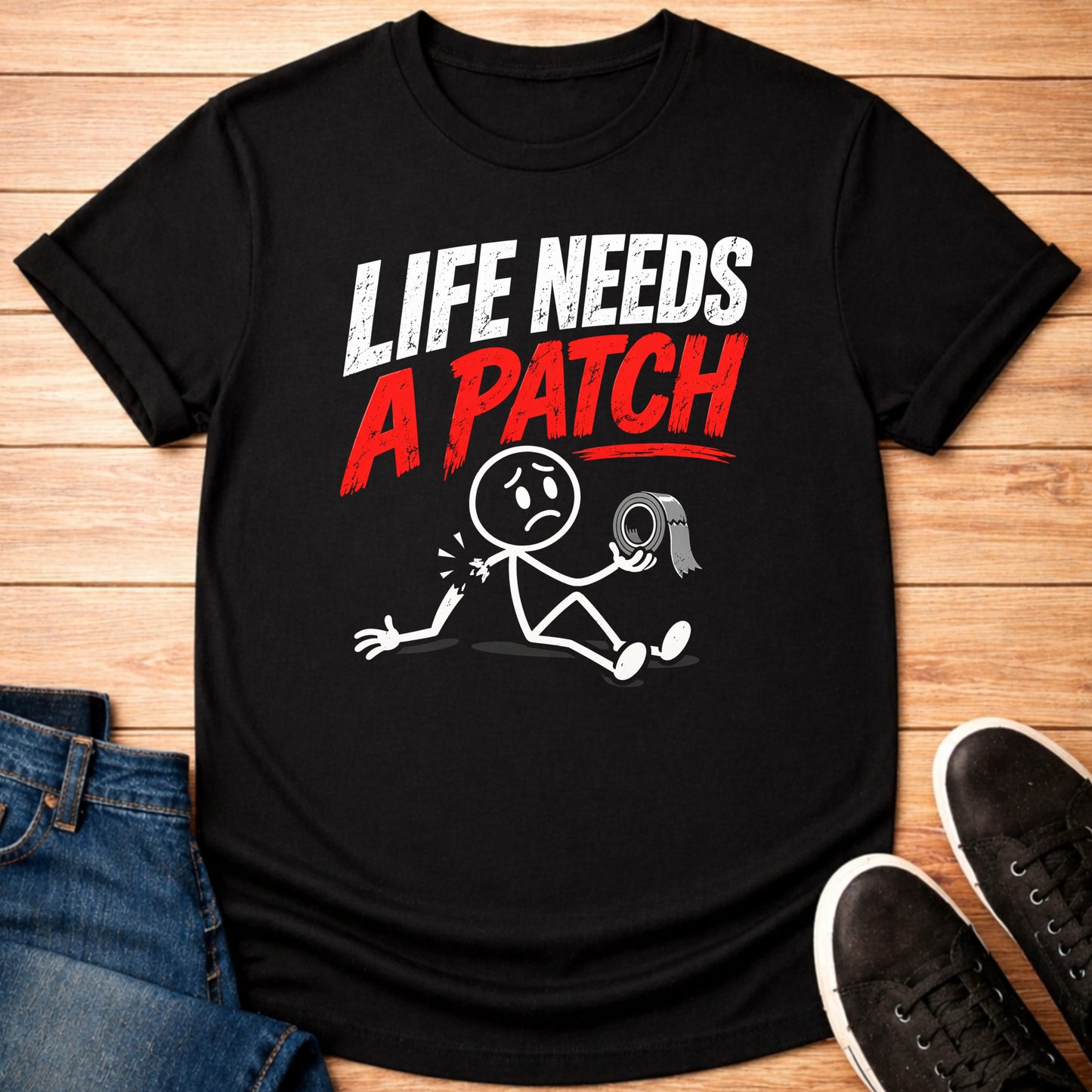 T-Shirt Black / S Life Needs a Patch T-shirt