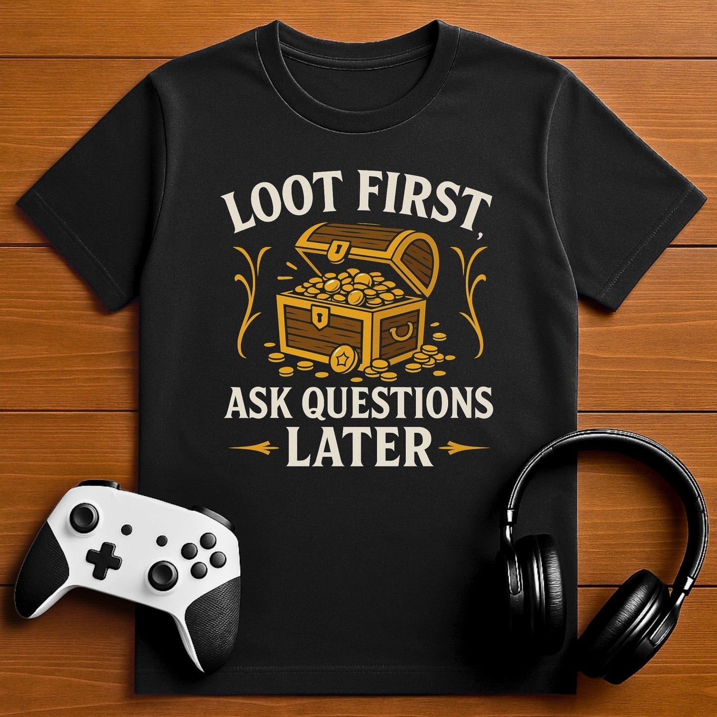 T-Shirt Black / S Loot First, Ask Questions Later T-shirt
