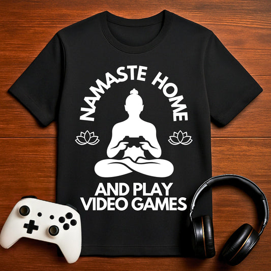 T-Shirt Black / S Namaste Home (Lotus Flower) Gamer T-shirt