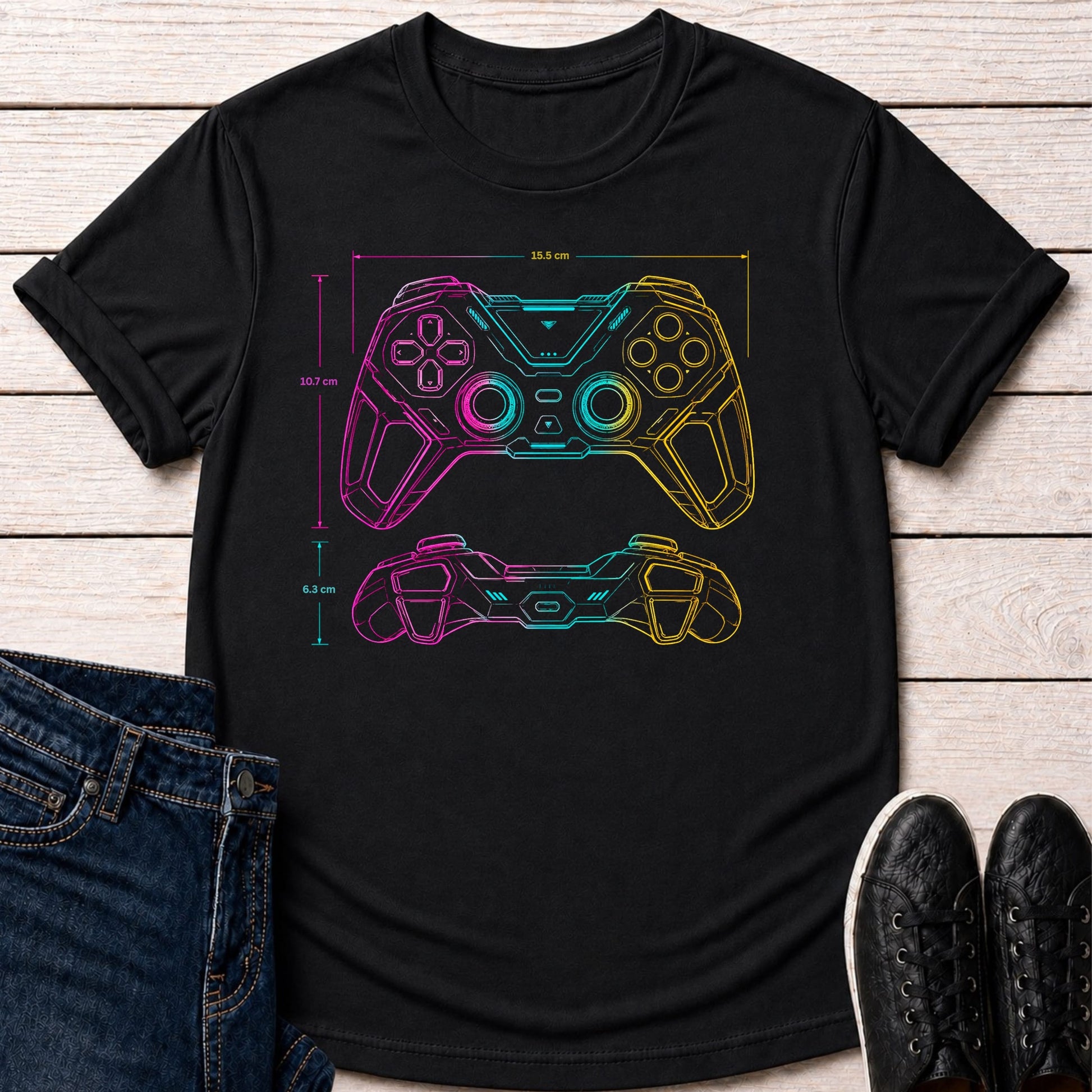 T-Shirt Black / S Neon Controller Blueprint T-shirt