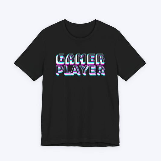 T-Shirt Black / S Neon Pixels: GAMER PLAYER T-shirt