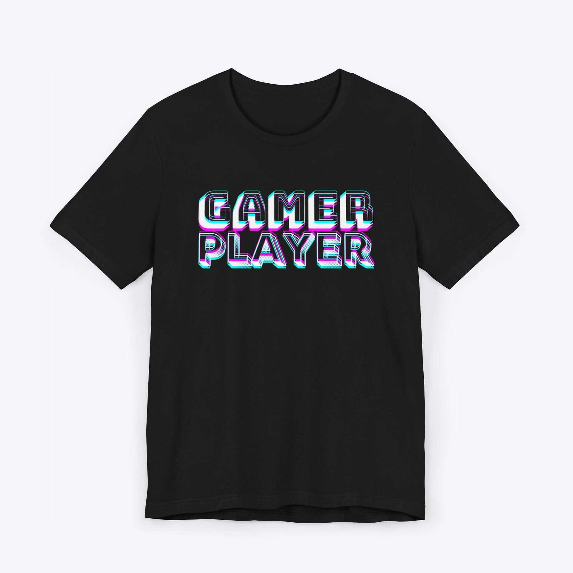 T-Shirt Black / S Neon Pixels: GAMER PLAYER T-shirt