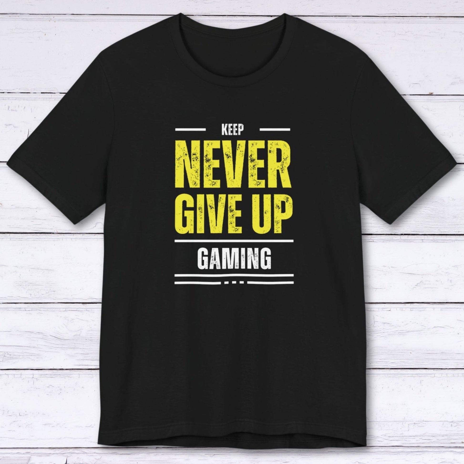 T-Shirt Black / S Never Give Up Gaming T-shirt