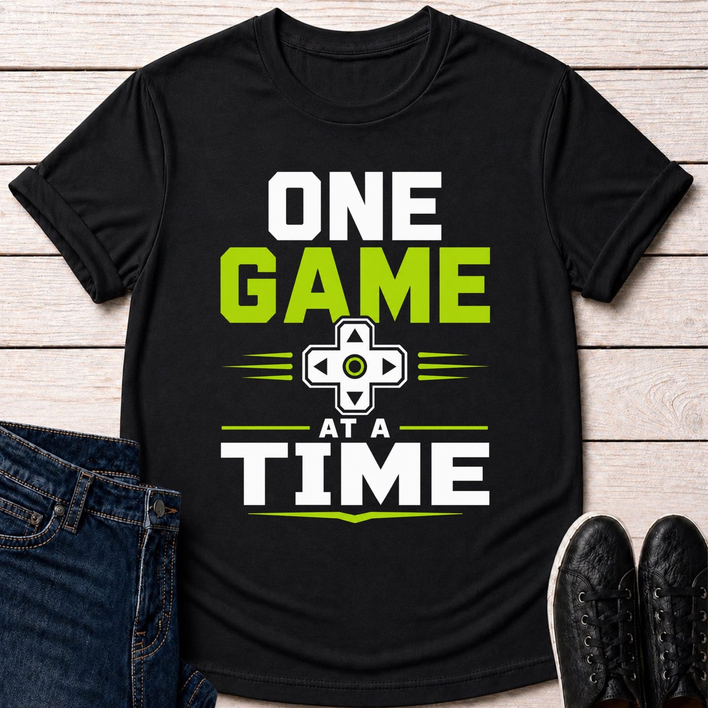 T-Shirt Black / S One Game At A Time T-shirt