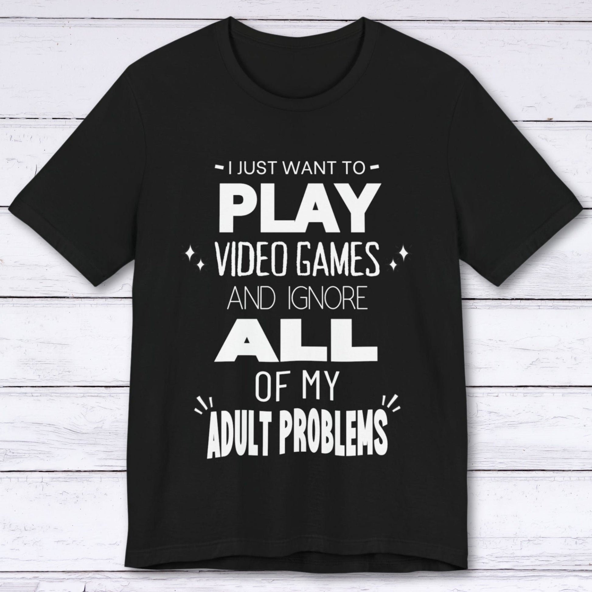 T-Shirt Black / S Pause Adulting, Play Games T-shirt