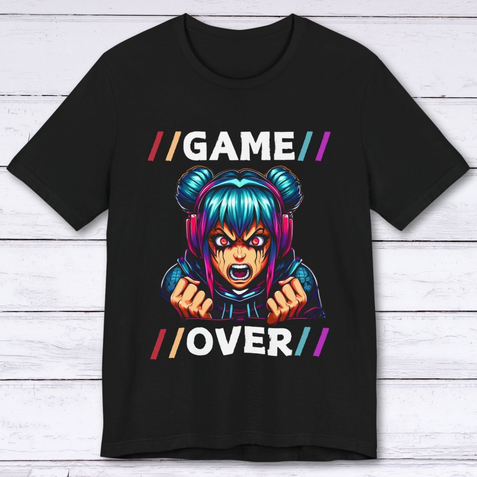 T-Shirt Black / S Rage Quit - Game Over Anime Girl T-shirt