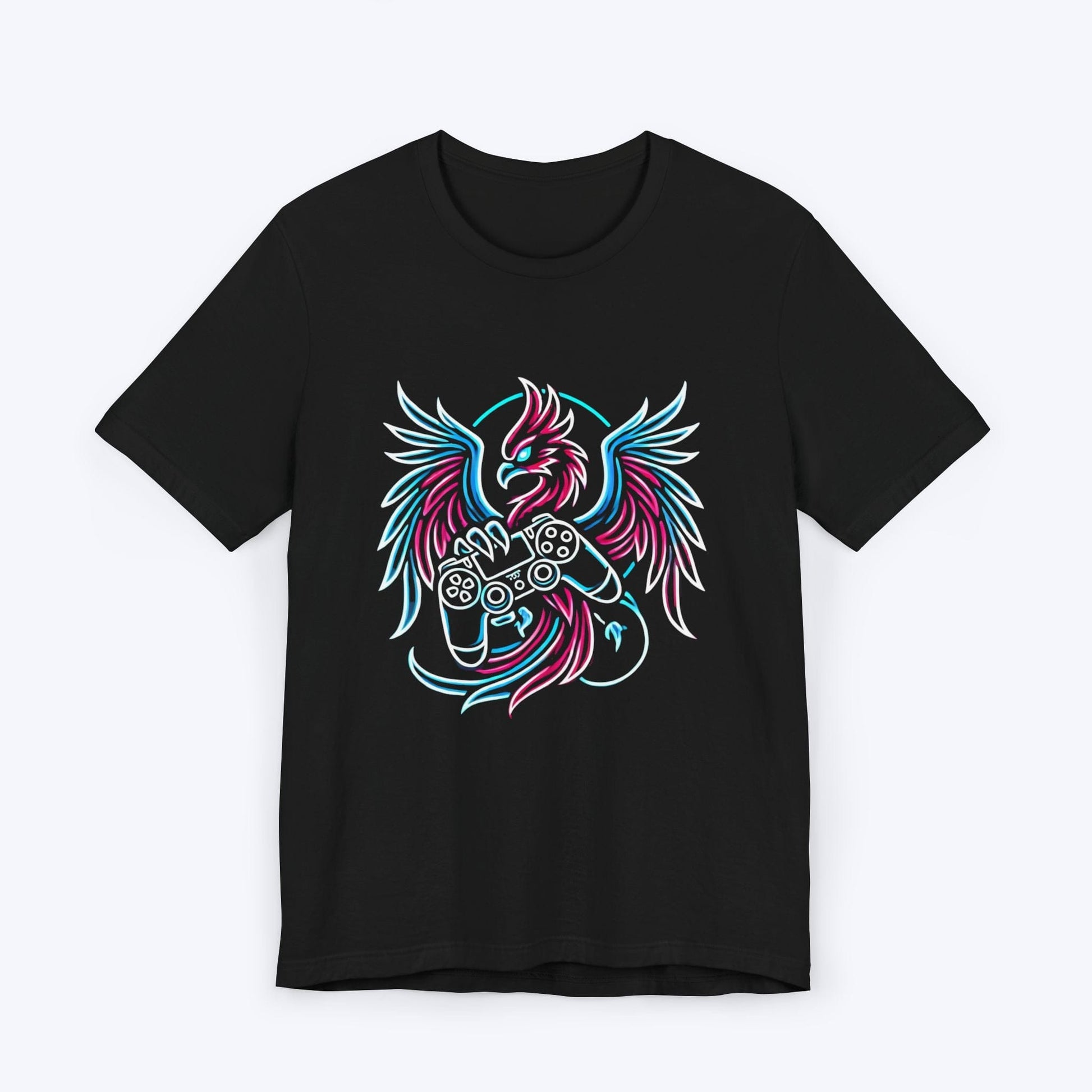 T-Shirt Black / S Rebirth in Neon: Gaming Phoenix T-shirt