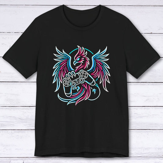 T-Shirt Black / S Rebirth in Neon: Gaming Phoenix T-shirt