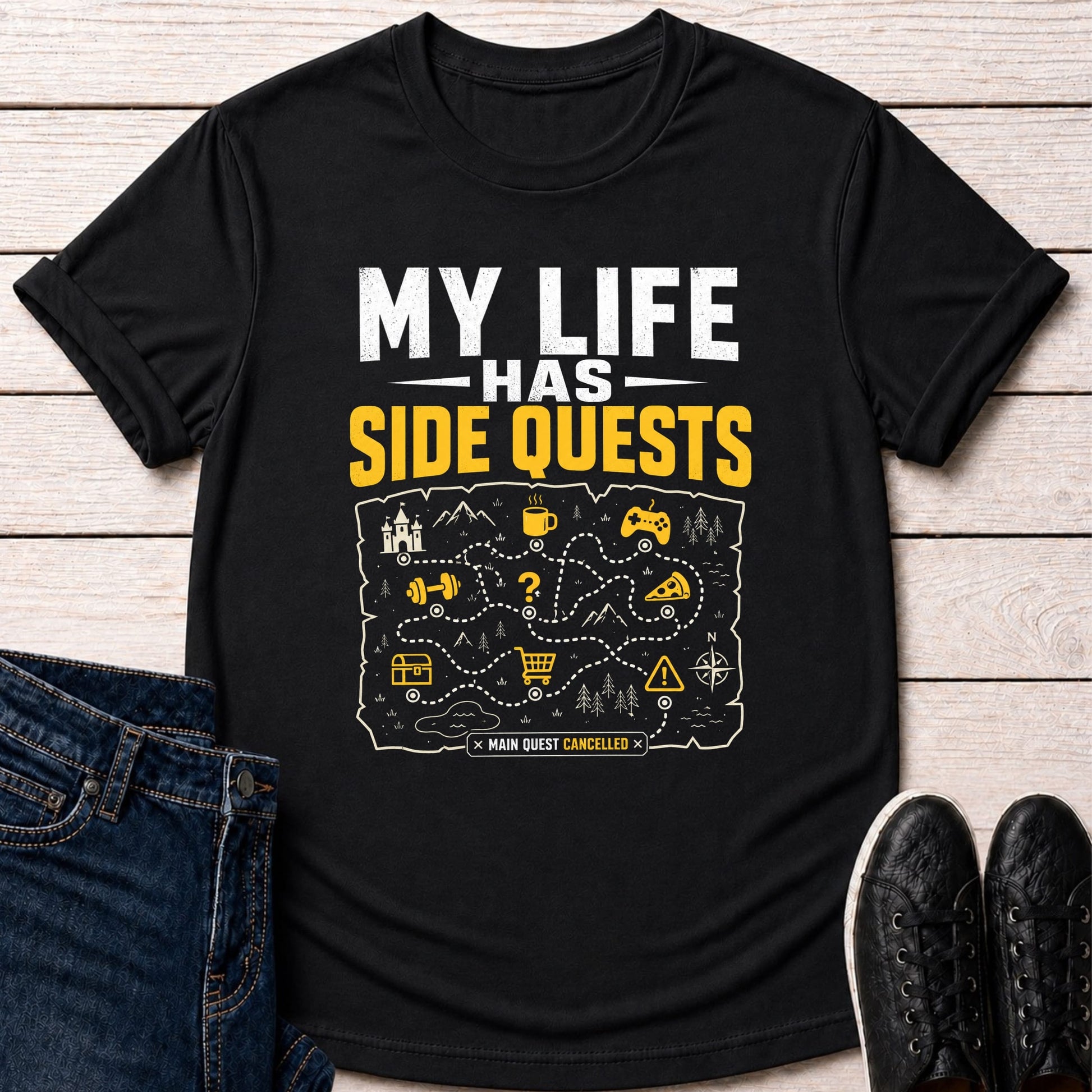 T-Shirt Black / S Side Quest Life T-shirt