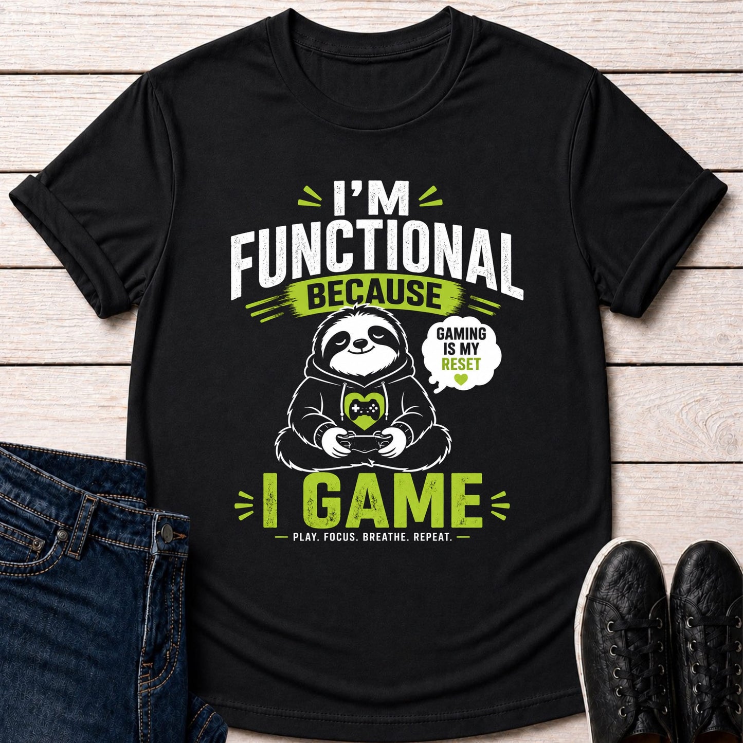 T-Shirt Black / S Sloth Gamer T-shirt