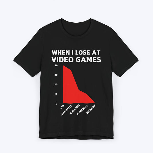 T-Shirt Black / S When I Lose at Video Games (Area Chart) T-shirt