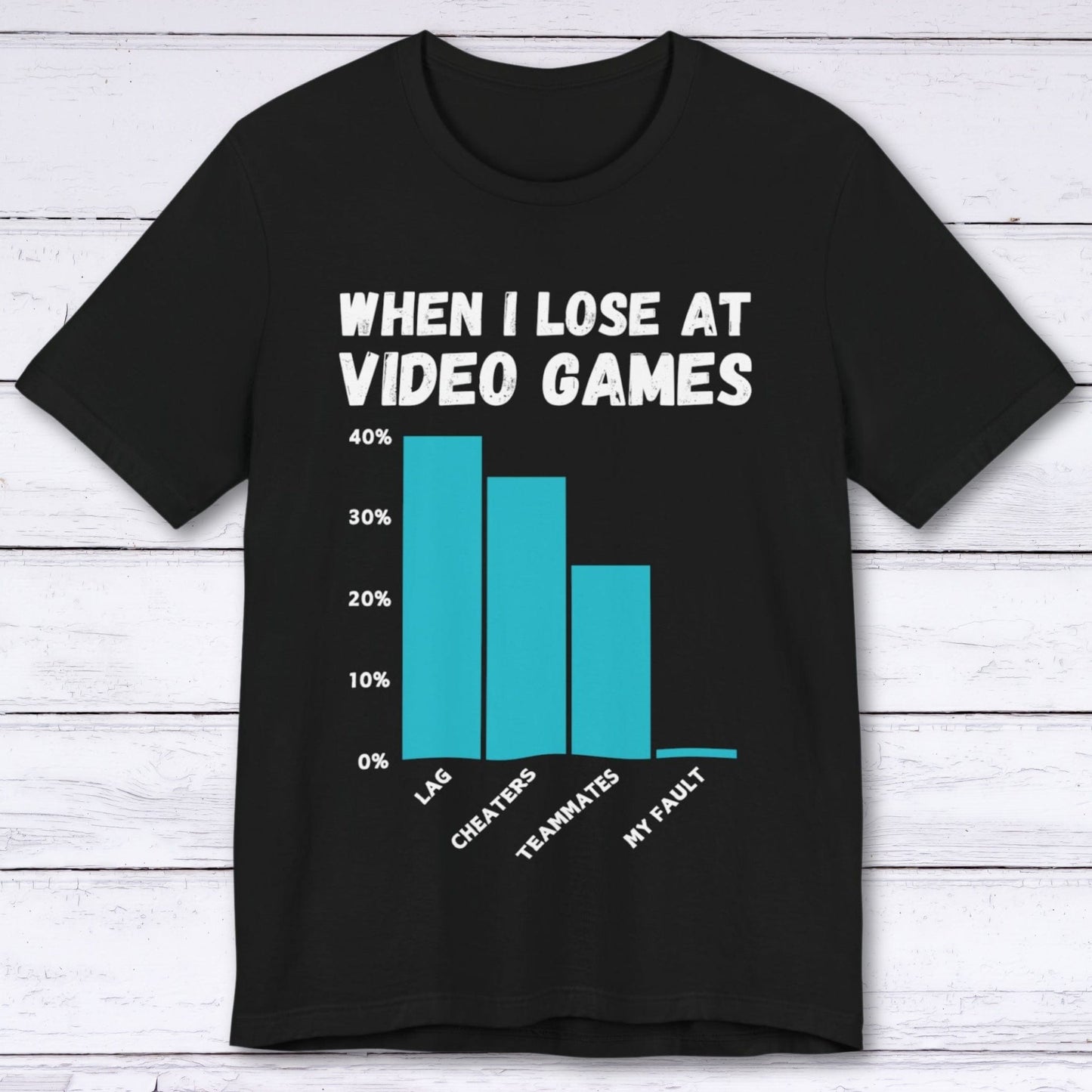 T-Shirt Black / S When I Lose at Video Games (Bar Chart) T-shirt