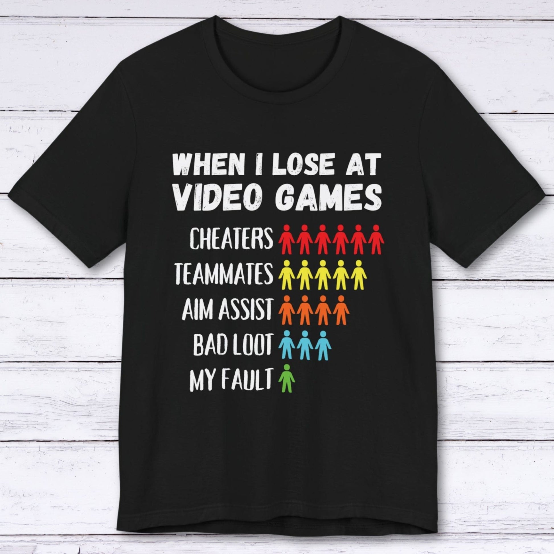 T-Shirt Black / S When I Lose At Video Games (Pictograph 2nd Edition) T-shirt