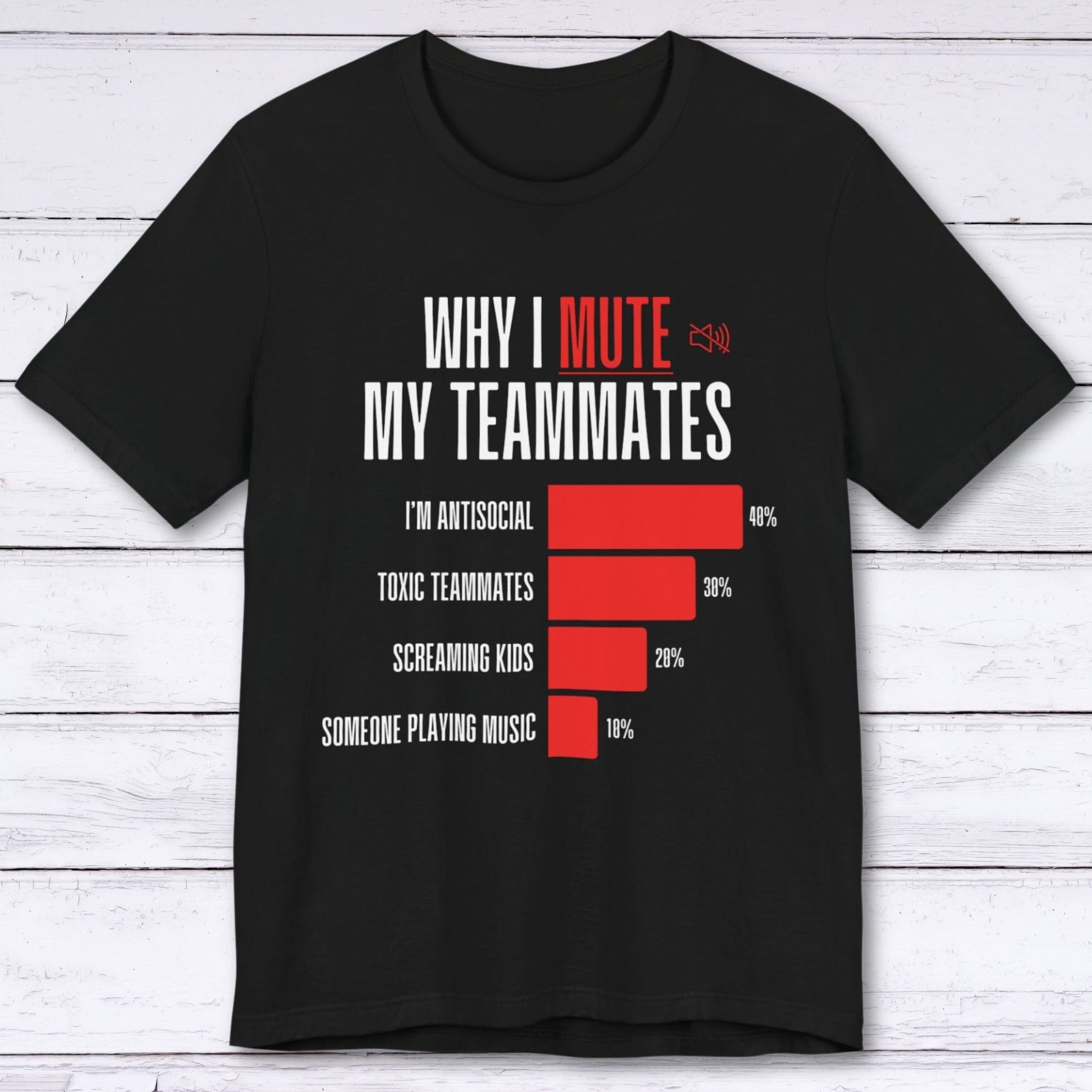 T-Shirt Black / S Why I Mute My Teammates T-shirt