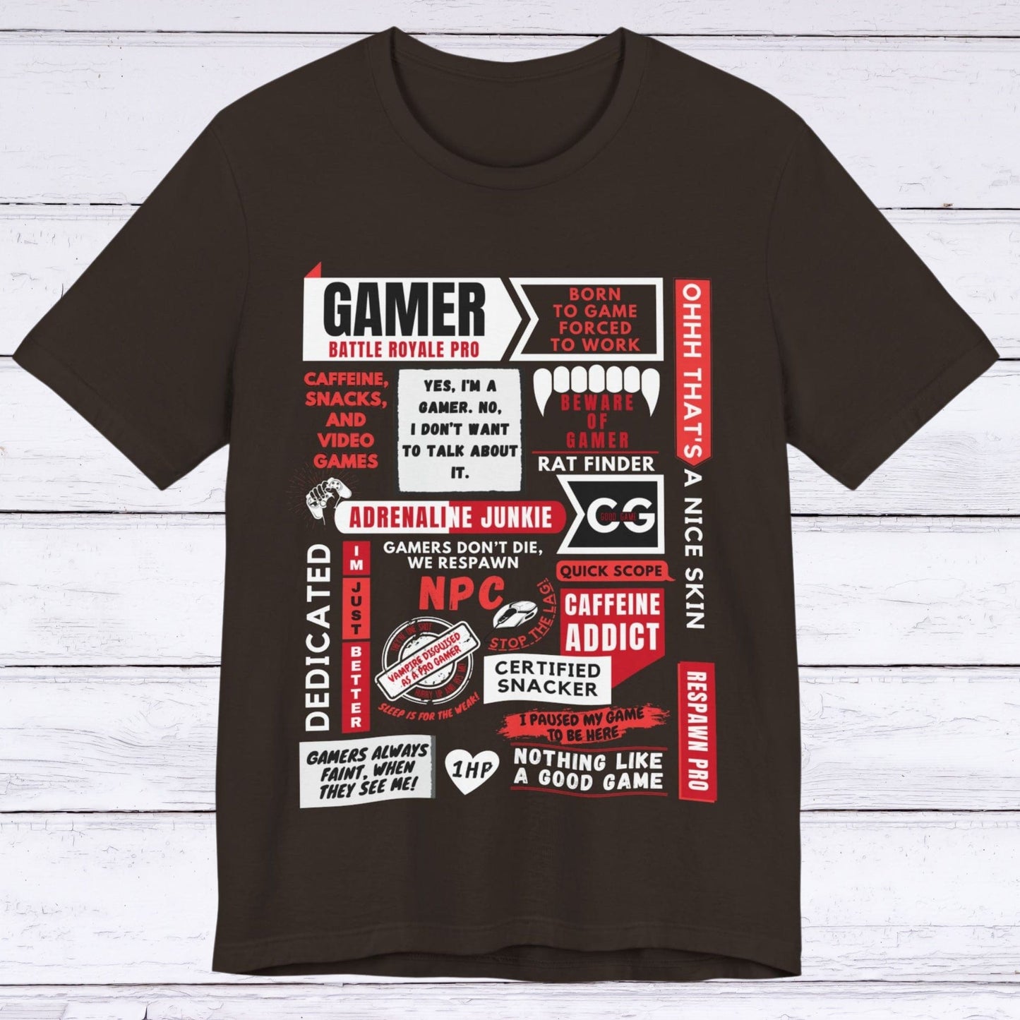 T-Shirt Brown / S Life of a Gamer (Red Edition) T-shirt