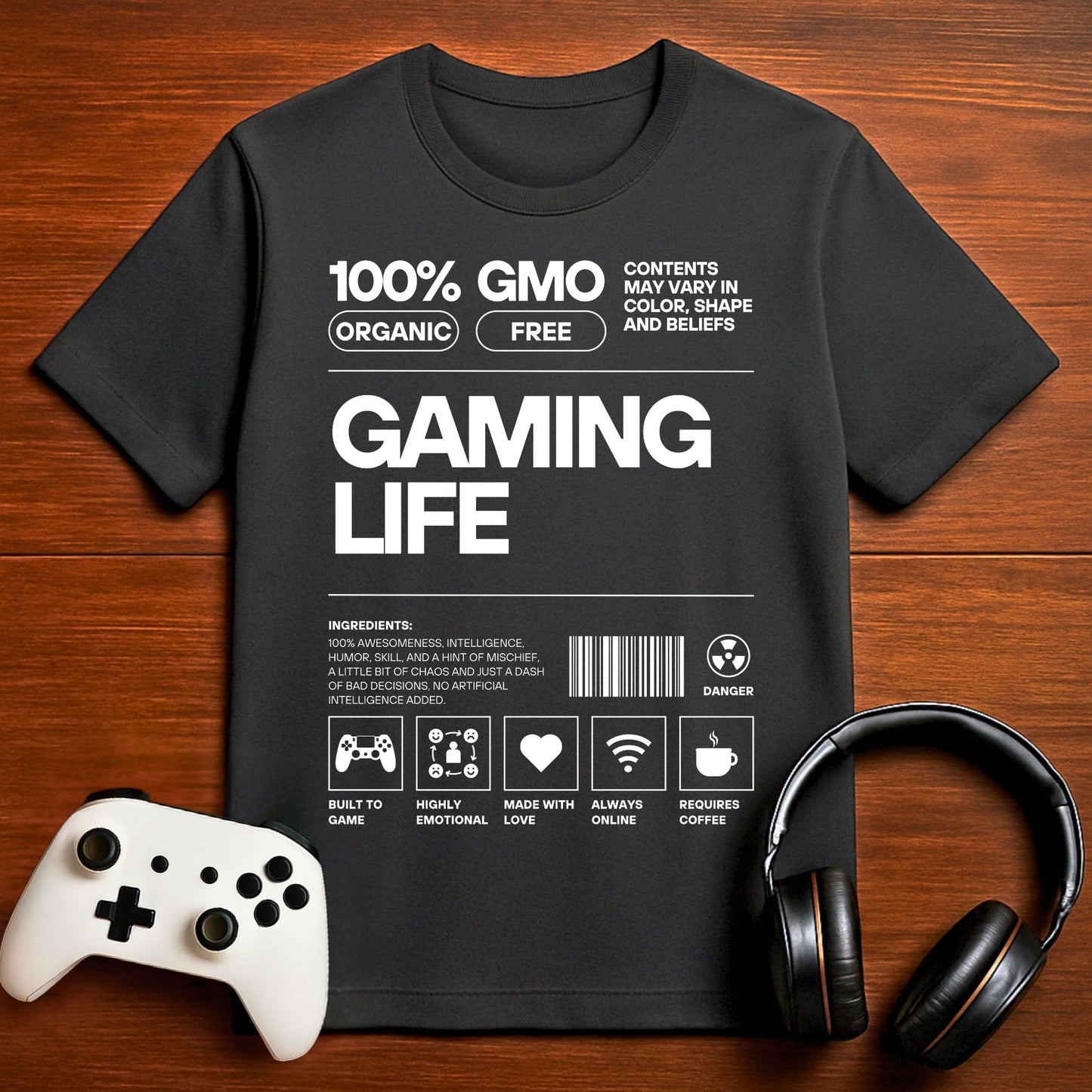 T-Shirt Dark Grey Heather / S 100% Organic Gaming T-shirt