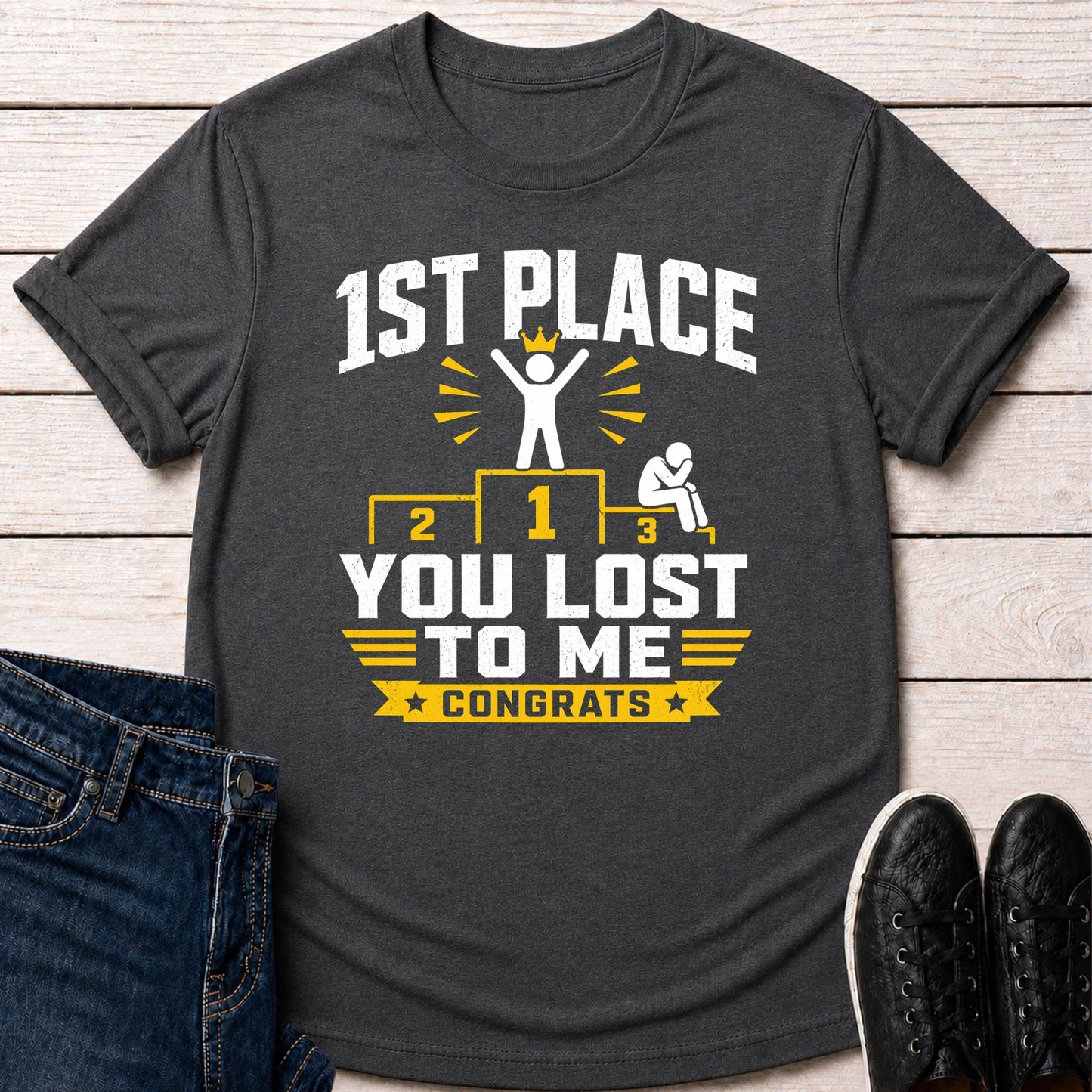 T-Shirt Dark Grey Heather / S 1st Place T-shirt